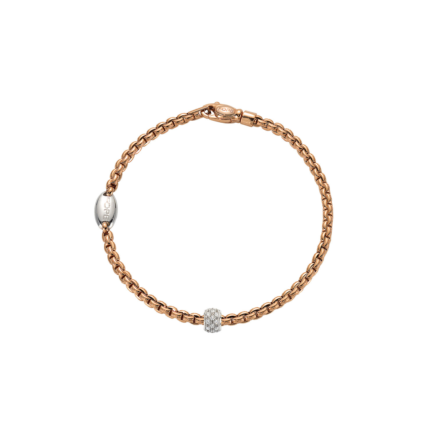 正規品販売！ FOPE Eka Tiny Flex'it Rose Gold and Diamond Pavé Bracelet アクセサリー